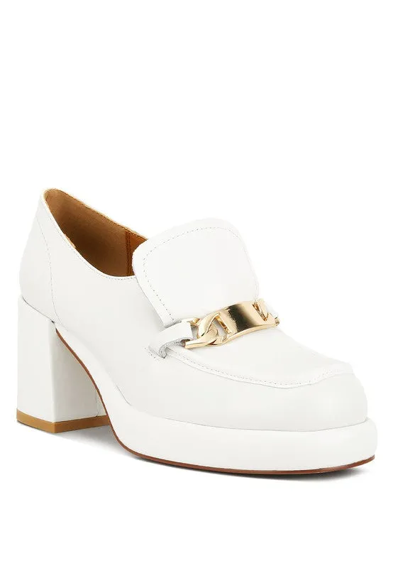 Elite Leather Platform Loafers