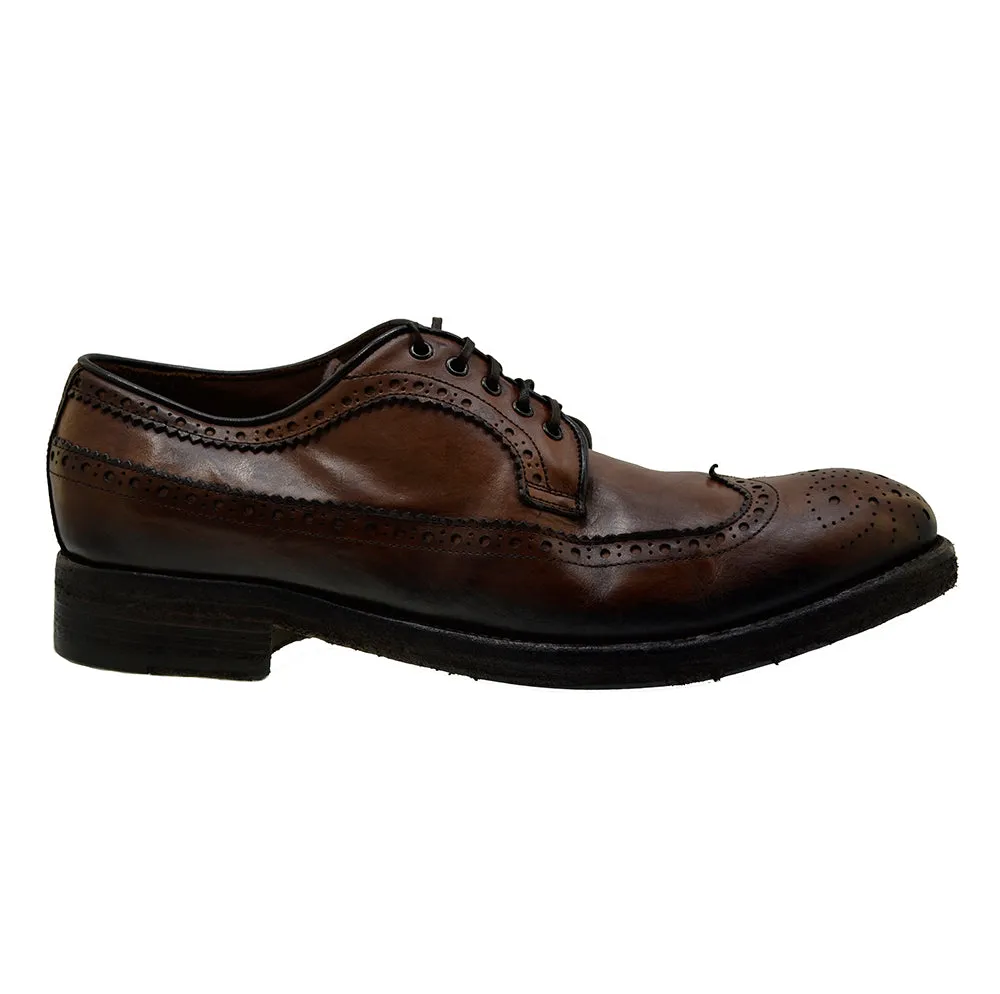 Men's Italian Shoes Jo Ghost 3290 Brown Vintage Brogues Shoes
