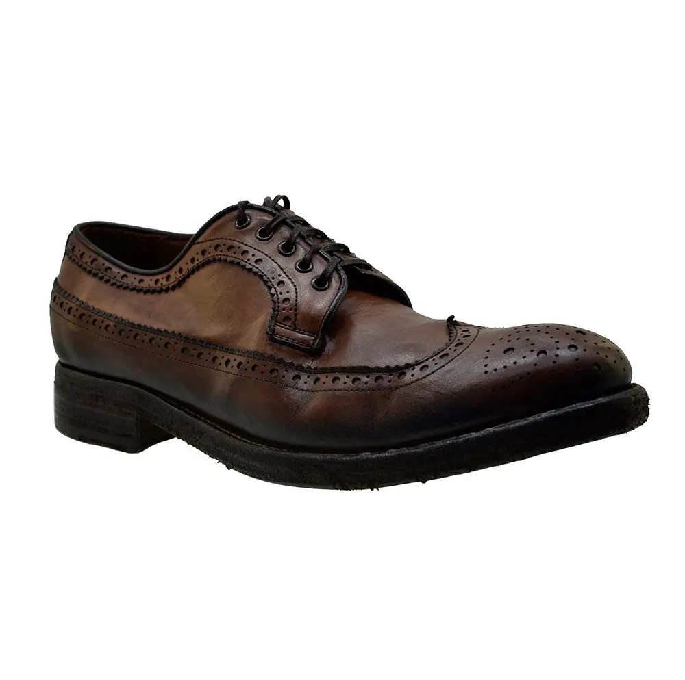 Men's Italian Shoes Jo Ghost 3290 Brown Vintage Brogues Shoes